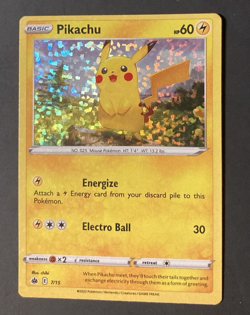 Pokemon Pikachu Holo McDonald's 2022 Match Battle Promo Card 7/15 Foil - Image 1