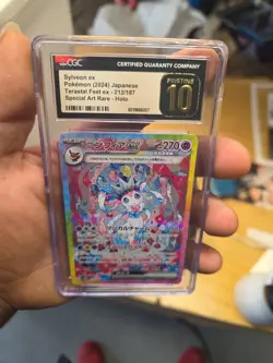 CGC 10 PRISTINE Sylveon ex SAR 212 Terastal Festival Pokemon Card Japanese #285 - Image 3
