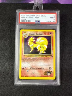 Brock's Ninetales Holo Graded PSA 9 MINT Gym Challenge 3/132 2000 Pokemon Card - Image 1