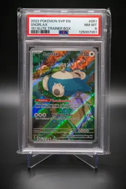 Snorlax PSA 8 NM-MT 2023 Pokemon 151 #051 - Elite Trainer Box Promo Holo Rare - Image 1