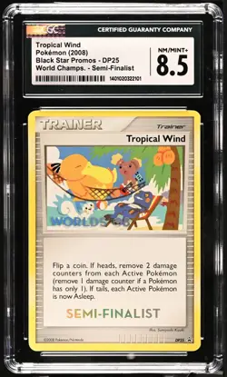 CGC 8.5 SEMI FINALIST Tropical Wind 2008 World Championship Promo DP25 Pokemon - Image 1