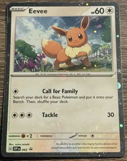 Eevee SVP 043 Cosmos Holo Black Star Promo Scarlet & Violet Pokemon TCG NM/M (L) - Image 1