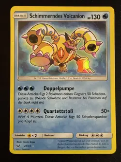 Schimmerndes Volcanion 27/73 Holo Full Art Pokemon Shining Legends SLG NM German - Image 1