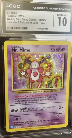 Mr. Mime Pokemon TCG CGC Graded Gem Mint 10 - Image 1