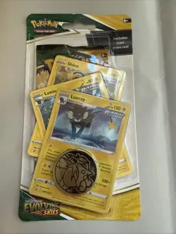 Pokemon Sealed Evolving Skies Premium Checklane Blister Booster Pack - Luxray - Image 1