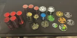 450x Official Pokemon Coins From Various Sets Charizard Pikachu Riakou Eevee NM - Image 1