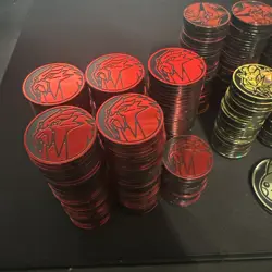 450x Official Pokemon Coins From Various Sets Charizard Pikachu Riakou Eevee NM - Image 2