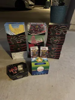 Various Pokemon ETB sets. NO PACKS. Lost Origin, Paradox Rift, 151, Crown Zenith - Image 1