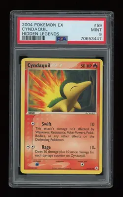 POKEMON EX Hidden Legends CYNDAQUIL 59/101 Common PSA 9 MINT Vintage LOW POP 11 - Image 1