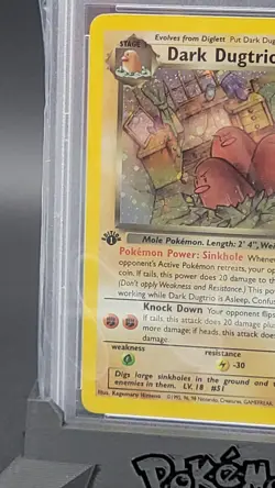 Dark Dugtrio Holo Rare 6/82 Team Rocket 1st Edition PSA 8 - Image 3