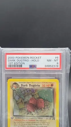 Dark Dugtrio Holo Rare 6/82 Team Rocket 1st Edition PSA 8 - Image 4