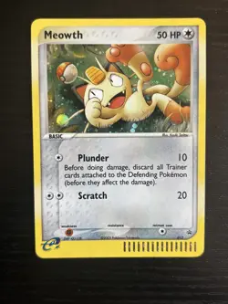 2003 Pokemon TCG Meowth Black Star Promo 013 Holo Nintendo E-Reader Series LP/NM - Image 1