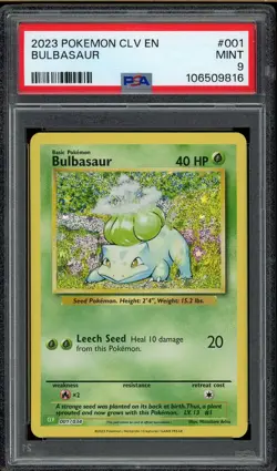 PSA 9 Bulbasaur 001/034 Pokemon Classic Collection CLV 2023 Mint English Card - Image 1