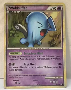 Pokemon TCG Wobbuffet HGSS04 Black Star Promo Cosmos Holo Rare Card MP - Image 1