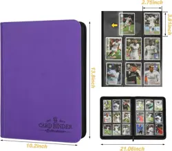 Purple 9 Pocket Card Binder Premium Zip Trading 540 Double Sided Pocket Album - Image 2