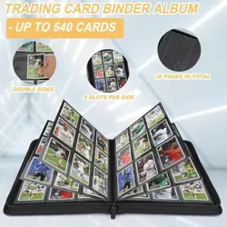 Purple 9 Pocket Card Binder Premium Zip Trading 540 Double Sided Pocket Album - Image 3