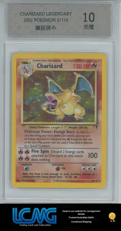 Sony 10 Pokemon TCG Charizard Holo Card 3/110 Legendary Collection CSS SEEPHOTOS - Image 1