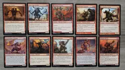 MTG Magic Set of 10 Red Minotaur Creature Cards EDH Commander - Image 1