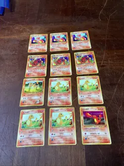 Lot of 12 Charmeleon & Charmander Pokemon Pocket Monsters Japanese’s ‘Fire’ Card - Image 1