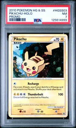 Pokemon Card Pikachu HGSS03 Holo Foil HG & SS Promo PSA 7 NM - Image 1