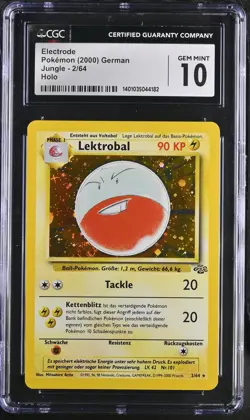 CGC 10 GEM MINT Electrode (Lektrobal) Jungle German 2/64 Holo Pokemon Card - Image 1