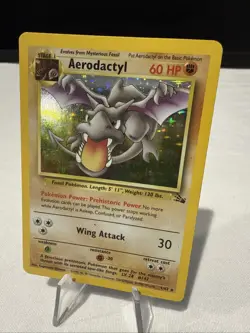 Pokemon TCG Aerodactyl Holo Rare Card 1/62 Fossil Unlimited LP/MP Condition - Image 1