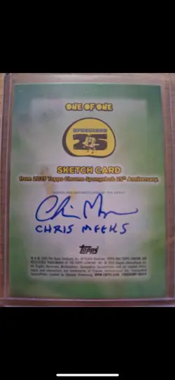 SpongeBob SquarePants Topps Chrome Sketch Card 1/1 - Image 2