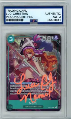 PSA Signed Luci Christian Nami Premium Card Coll. Best Selection Vol. 1 OP02-036 - Image 1