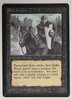 Black Knight -Limited Edition Beta - Light Play LP MTG Magic English Very Nice - Image 1