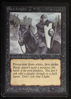 Black Knight -Limited Edition Beta - Light Play LP MTG Magic English Very Nice - Image 3