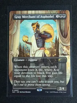 MTG Secret Lair Encyclopedia of Magic the Gathering Gray Merchant of Asphodel - Image 1