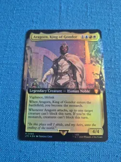 MTG LOTR Aragorn King of Gondor EXTENDED ART FOIL #085 Lord Rings Magic - Image 1