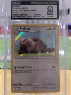 Slaking 18/18 2019 Detective Pikachu Pokemon Holo Promo World Record Break 1/1 - Image 1