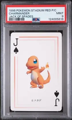 PSA 9 MINT 1998 POKEMON STADIUM RED VERSION PLAYING CARDS CHARMANDER - Image 1
