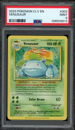 PSA 9 Venusaur 003/034 Pokemon Classic Collection CLV 2023 Mint English Card - Image 1