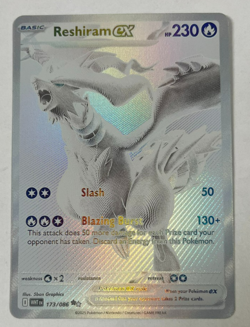 2025 Pokemon White Flare Reshiram Ex Black & White Rare 173/086 NM/MINT - Image 1