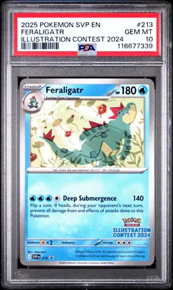 2025 POKEMON SVP EN-SV BLACK STAR PROMO #213 FERALIGATR PSA 10 - Image 1