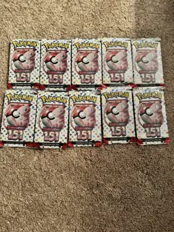 Pokemon TCG 151 Booster Packs Lot of 10 Sealed Packs English - Image 1