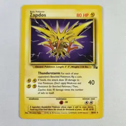 Zapdos 30/62 - Unlimited Rare - Pokemon TCG - Fossil - MP - Image 1