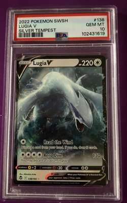 2022 POKEMON SWORD & SHIELD SILVER TEMPEST #138 LUGIA V PSA 10 - Image 1