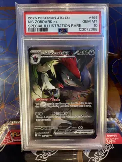 2025 POKEMON JTG EN-JOURNEY TOGETHER #185 N'S ZOROARK EX PSA 10 - Image 1