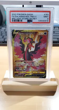 2022 POKEMON SWORD & SHIELD BRILLIANT STARS FULL ART/GALARIAN MOLTRES V PSA 10 - Image 1