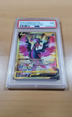 2022 POKEMON SWORD & SHIELD BRILLIANT STARS FULL ART/GALARIAN MOLTRES V PSA 10 - Image 3