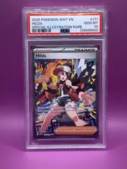 Pokemon TCG Hilda Sir 171/086 SV White Flare PSA 10 - Image 1