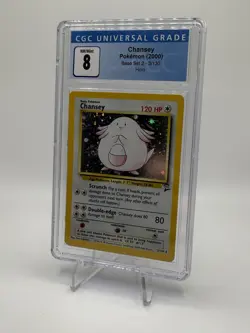 CGC 8 Chansey 3/130 Holo Rare - Base Set 2 - Pokemon RC53 - Image 1