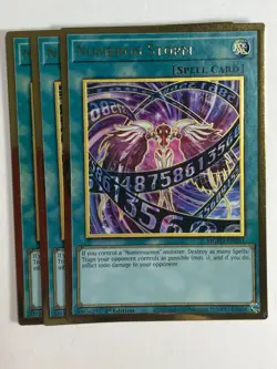 Yugioh TCG Premium Gold Rare 3x Playset Numeron Storm MGED-EN051 Near Mint - Image 1