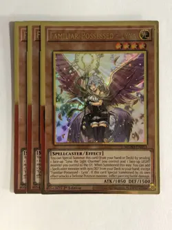 Yugioh TCG Premium Gold Rare 3x Playset Familiar Possessed Lyna MGED-EN013 - Image 1