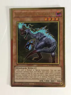 Yugioh TCG Premium Gold Rare Souleating Oviraptor MGED-EN015 Near Mint - Image 1