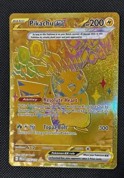 Pokemon TCG Prismatic Evolutions Pikachu EX Gold Hyper Rare Card 179/131 - Image 1