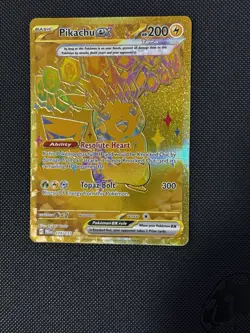 Pokemon TCG Prismatic Evolutions Pikachu EX Gold Hyper Rare Card 179/131 - Image 2
